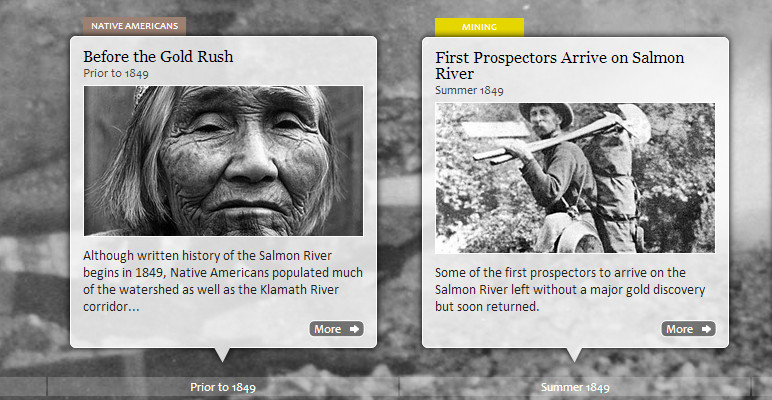Screenshot from Salmon River History Timeline
